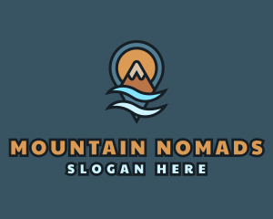 Mountain Wave Locator Pin logo design