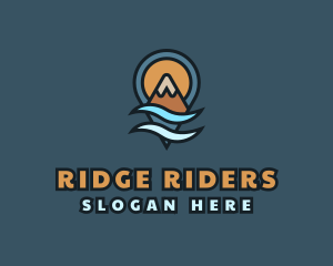 Mountain Wave Locator Pin logo design