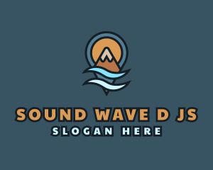 Mountain Wave Locator Pin logo design