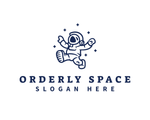 Astronaut Stars Space logo design