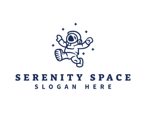 Astronaut Stars Space logo design