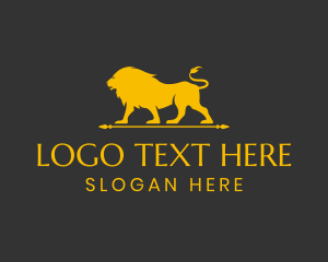 Elegant Golden Lion  logo