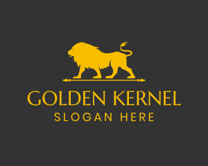 Elegant Golden Lion  logo design