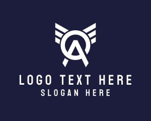 Aviation Wing Letter OA logo design