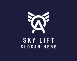 Aviation Wing Letter OA logo design