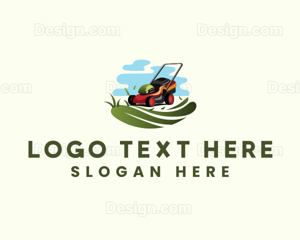 Lawn Mower Grass Logo