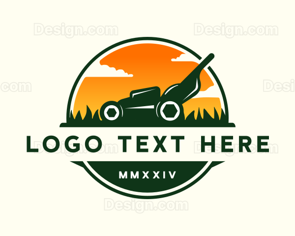 Lawn Mower Landscape Yard Logo