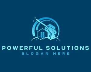 Power Wash Clean Disinfection logo design