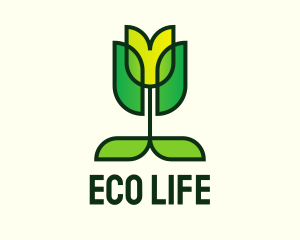 Eco Flower Tulip logo design