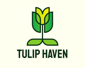 Eco Flower Tulip logo design