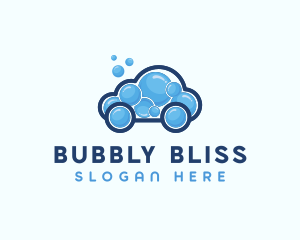 Bubble Cleaning Car  logo design