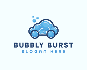 Bubble Cleaning Car  logo design