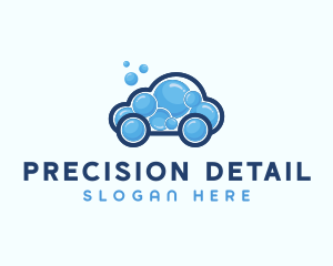 Bubble Cleaning Car  logo design