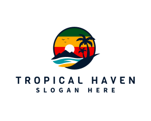 Tropical Beach Jamaica logo design