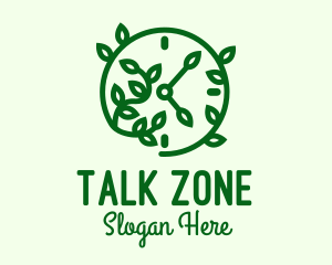 Green Nature Time Clock logo design