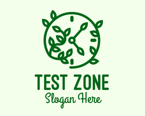 Green Nature Time Clock logo design