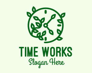 Green Nature Time Clock logo