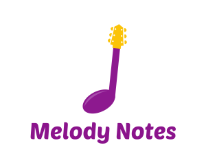 Music Note Guitar logo design