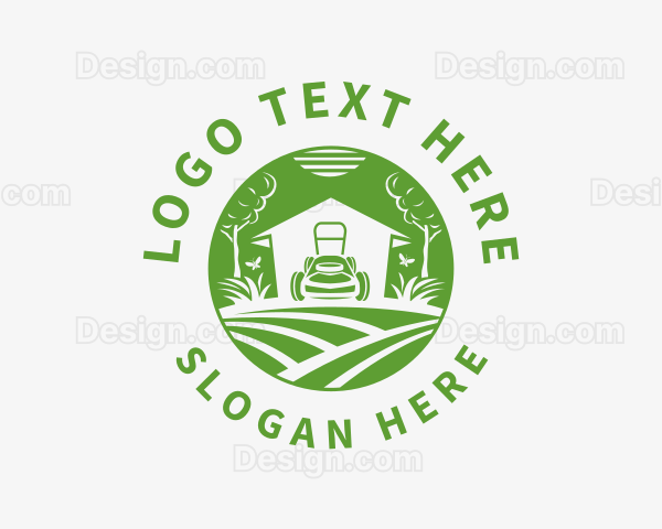 Home Lawn Mower Garden Logo