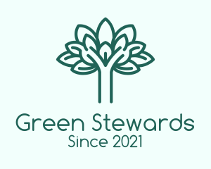 Green Natural Tree logo design