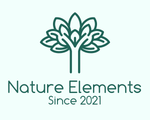 Green Natural Tree logo design