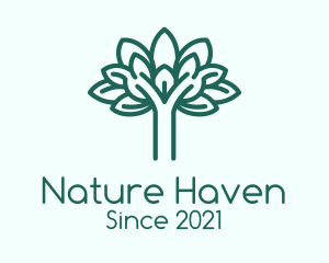 Green Natural Tree logo design