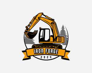 Excavator Heavy Equipment logo design