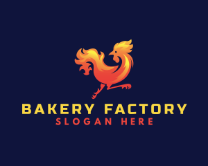 Fire Rooster Chicken logo design