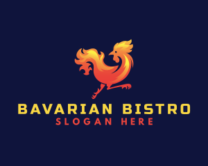 Fire Rooster Chicken logo design