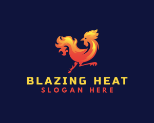 Fire Rooster Chicken logo