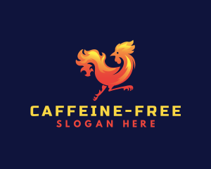 Fire Rooster Chicken logo design