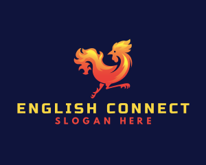 Fire Rooster Chicken logo design