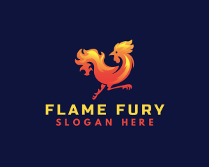 Fire Rooster Chicken logo design