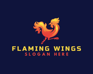 Fire Rooster Chicken logo design