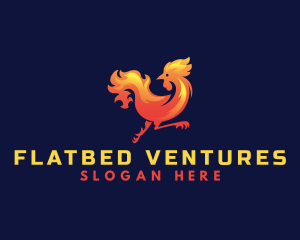 Fire Rooster Chicken logo design