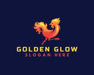 Fire Rooster Chicken logo design