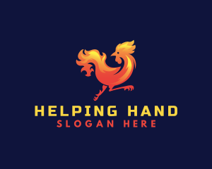 Fire Rooster Chicken logo design