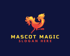 Fire Rooster Chicken logo design