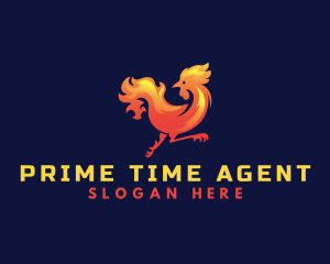 Fire Rooster Chicken logo design