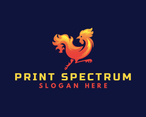 Fire Rooster Chicken logo design