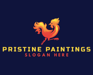 Fire Rooster Chicken logo design