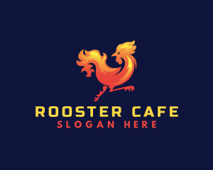 Fire Rooster Chicken logo