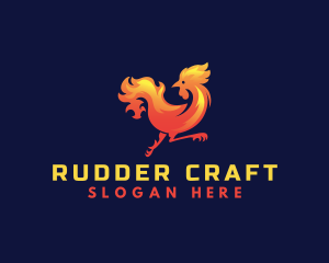 Fire Rooster Chicken logo design