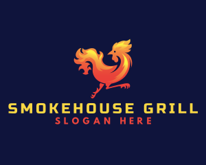 Fire Rooster Chicken logo