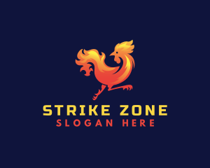 Fire Rooster Chicken logo design