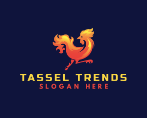 Fire Rooster Chicken logo design