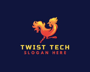 Fire Rooster Chicken logo design