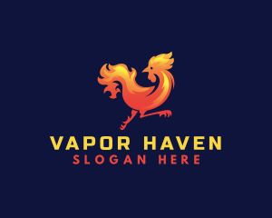 Fire Rooster Chicken logo design