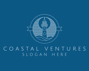 Sea Lighthouse Tower logo design