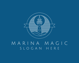 Sea Lighthouse Tower logo design